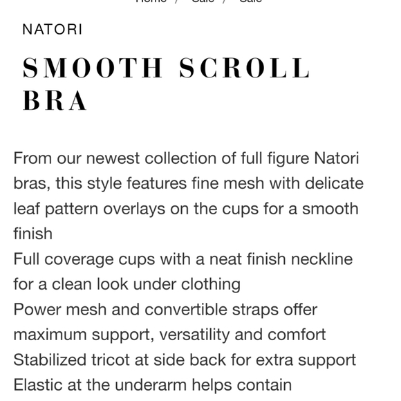 Natori Smooth Scroll Bra 30G black nwot - Picture 8 of 12